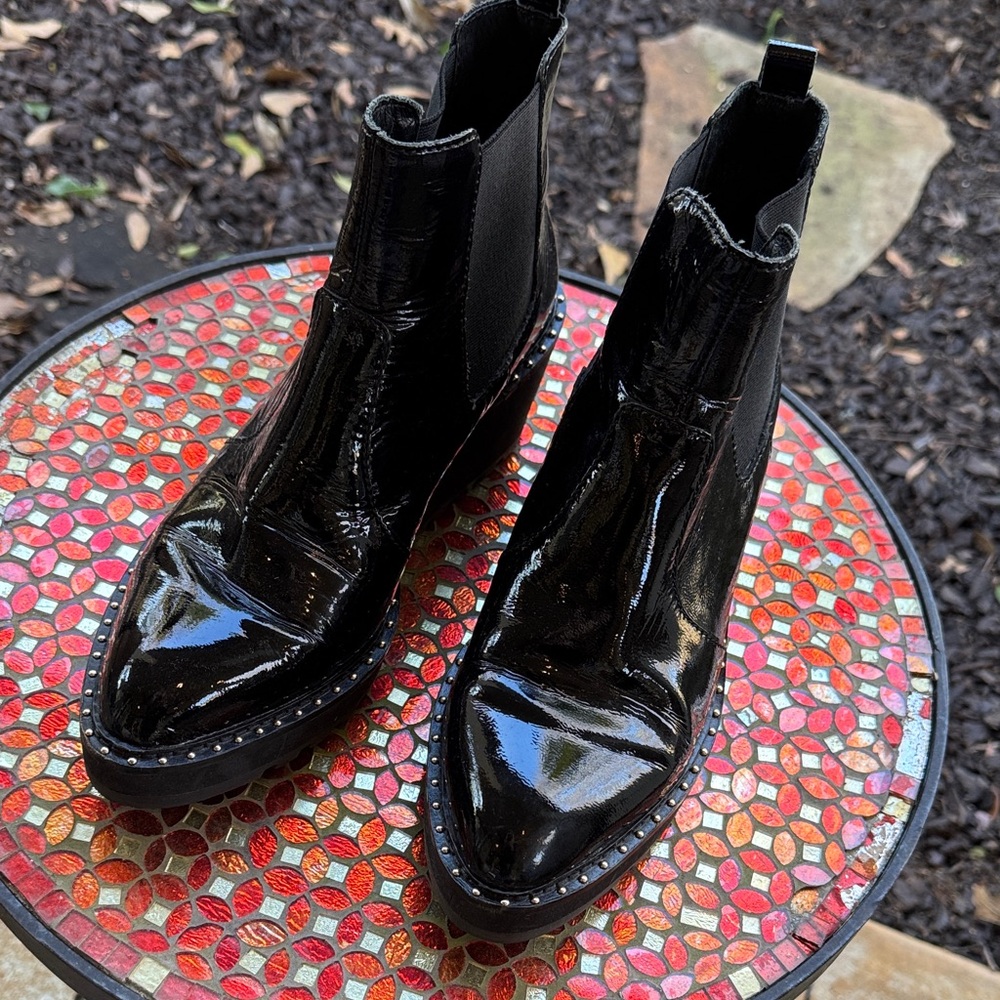 CECELIA New York Black Gemma Wedge Boots 8.5